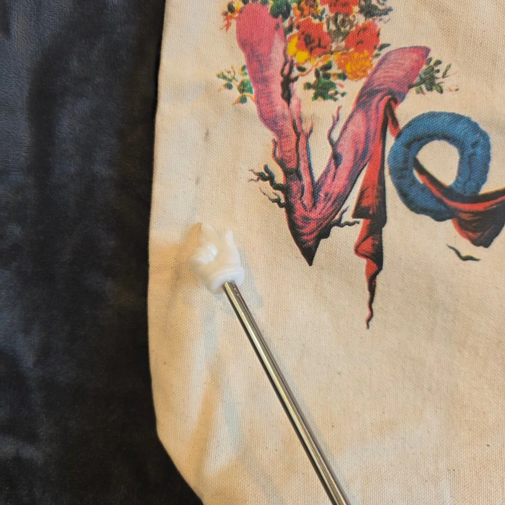 Vogue Graphic Canvas Tote Bag Cream Floral Surrealist Logo Shopper